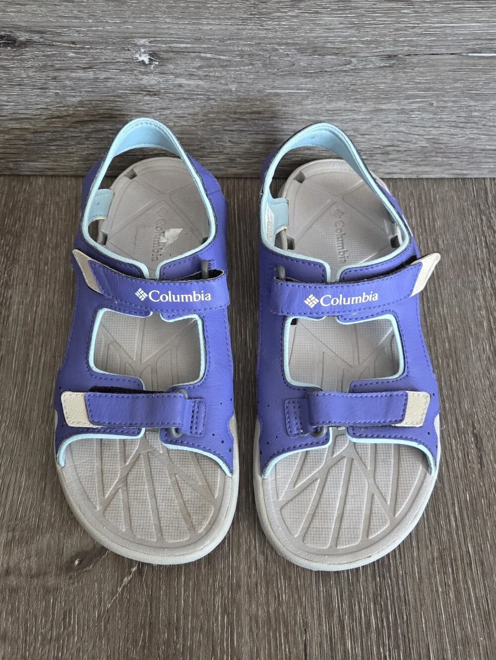 Columbia Techsun Vent Kids Water Sandals Purple Blue Size 5